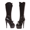 Naima - 6 Inch Black Peep-Toe Zipper Boots